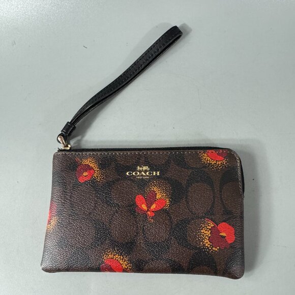 Coach Handbags - Coach C6417 Corner Zip Wristlet In Signature Canvas With Pop Floral Print